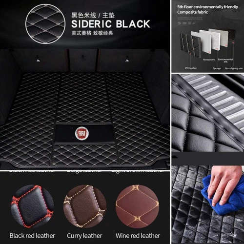 For Fiat 500/500L/500X Car Floor Mats Custom Waterproof PU Leather Carpets Rugs - Imagen 15 de 38
