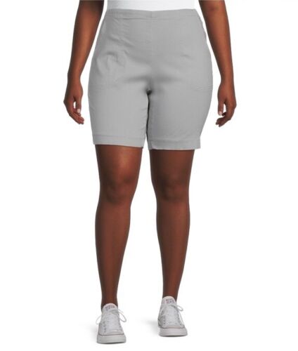 Just My Size Women’s Elastic Waist Stretch Gray Shorts 2X NEW