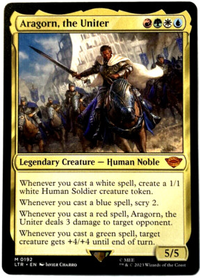 MTG Aragorn, the Uniter The Lord of the Rings 0192 NON-FOIL Mythic