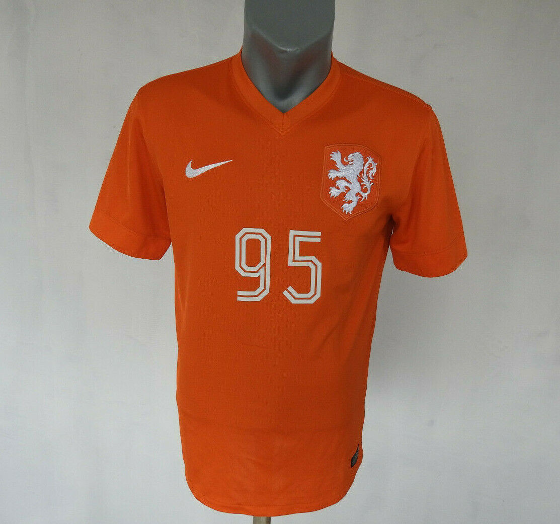 Netherlands World Cup 2014 Home Jersey Nike Orange Shirt #95