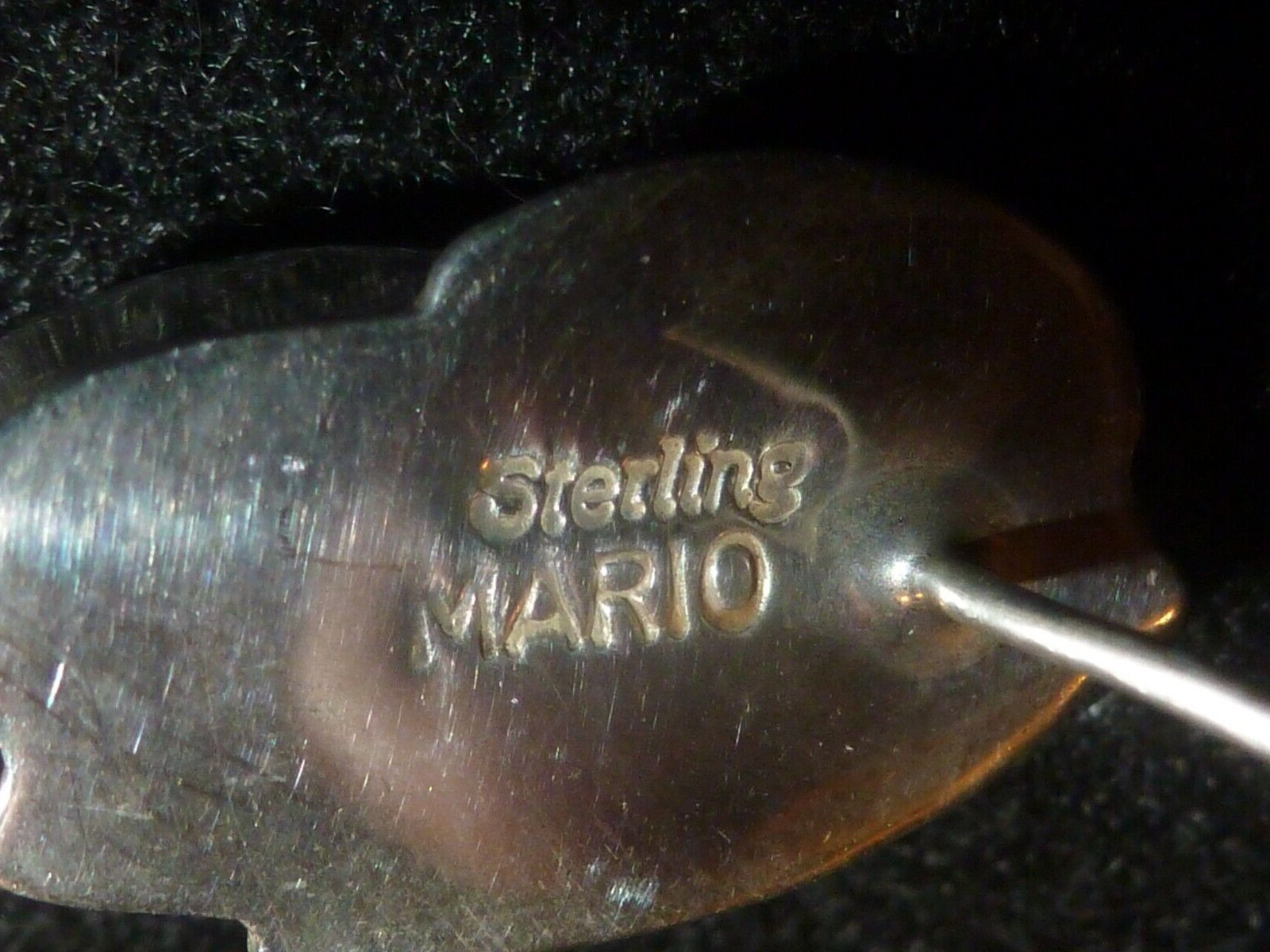 SOLID STERLING SILVER "MARIO" OVAL ETCHED/LEAF PR… - image 5