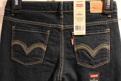 NEW Levi's Big Girls' 711 Skinny Fit Jeans Dark Sky Pant Regular Size 12 - Picture 7 of 11
