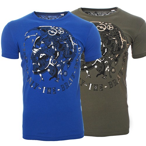 t-shirt t-toll-rs with design crew neck logo only the brave