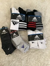 ADIDAS SOCKS 6-pack / CREW / QUARTER CUT  Sz (6-12) 5149300Ah