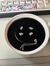 PANDORA Gift set Stud EARRINGS Sparkling bracelet with  ceramic jewelry box