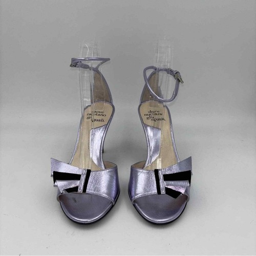 BHLDN Anthropologie Dove Nuotano Gli Squali Metallic Slingback Heels Sz 36.5 - Picture 6 of 12