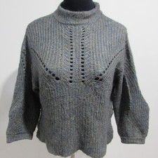 Womens Wool Blend Crew Neck Jumper Multi-Coloured Chest 48/50 REF Y01684 