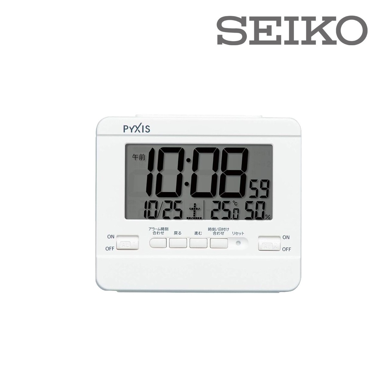 SEIKO PYXIS Digital Dual Alarm Clock with Temp & Humid Japanese Domestic Model