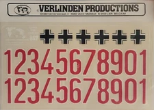 VERLINDEN 1/8 - 1/15 Decal Sheet WWII German Tank Markings AFV 867 Model Diorama