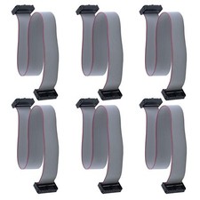 6PCS 30cm Flat Ribbon Cable 20-Pin 2.54mm Pitch F/F IDC Connector Wire