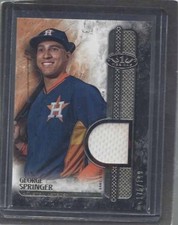 GEORGE SPRINGER 2016 TOPPS TIER ONE DIRTY GAME USED ASTROS JERSEY #D 175/199