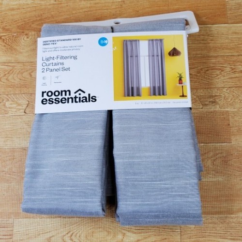 2 Panels 42"x84" Light Filtering Window Curtain Panels Gray By Room Essentials