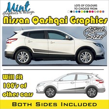 Nissan Qashqai Seitenstreifen Tekna Accenta Aufkleber Sticker Grafik KEINE P&P 002