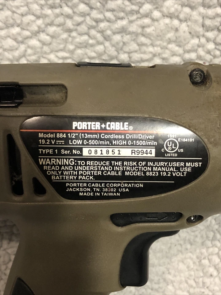 PORTER CABLE CORDLESS DRILL MODEL 884 TESTED 19.2v Tool Only - Image 3 of 4
