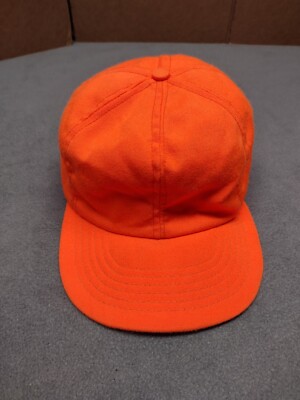 Vintage Blaze Orange Hunting Hat Thinsulate Insulated USA Made Medium Ear Flaps