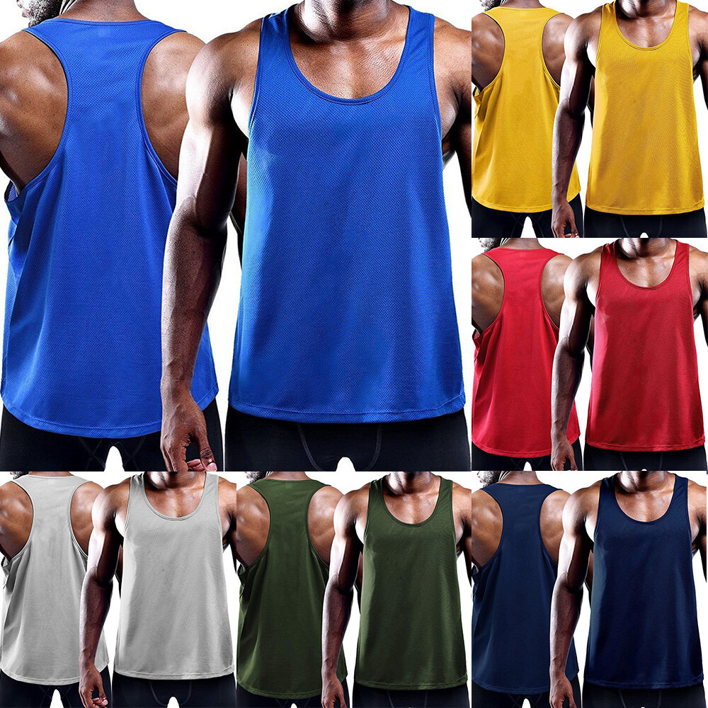 Men Basketball Tops Sleeveless Gyms Tees Casual Loose Breathable Tank Tops