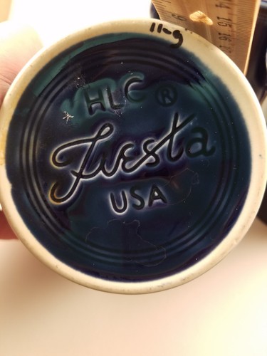 Homer Laughlin Fiestaware Ring Handled Mugs, Blue, Set Of 3 - Picture 4 of 5