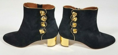 gold button boots