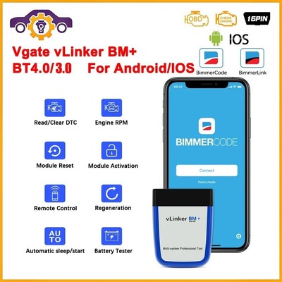 Vgate BM+ ELM327 for BMW MINI OBD2 Scanner Bluetooth 4.0 Diagnostic Tools