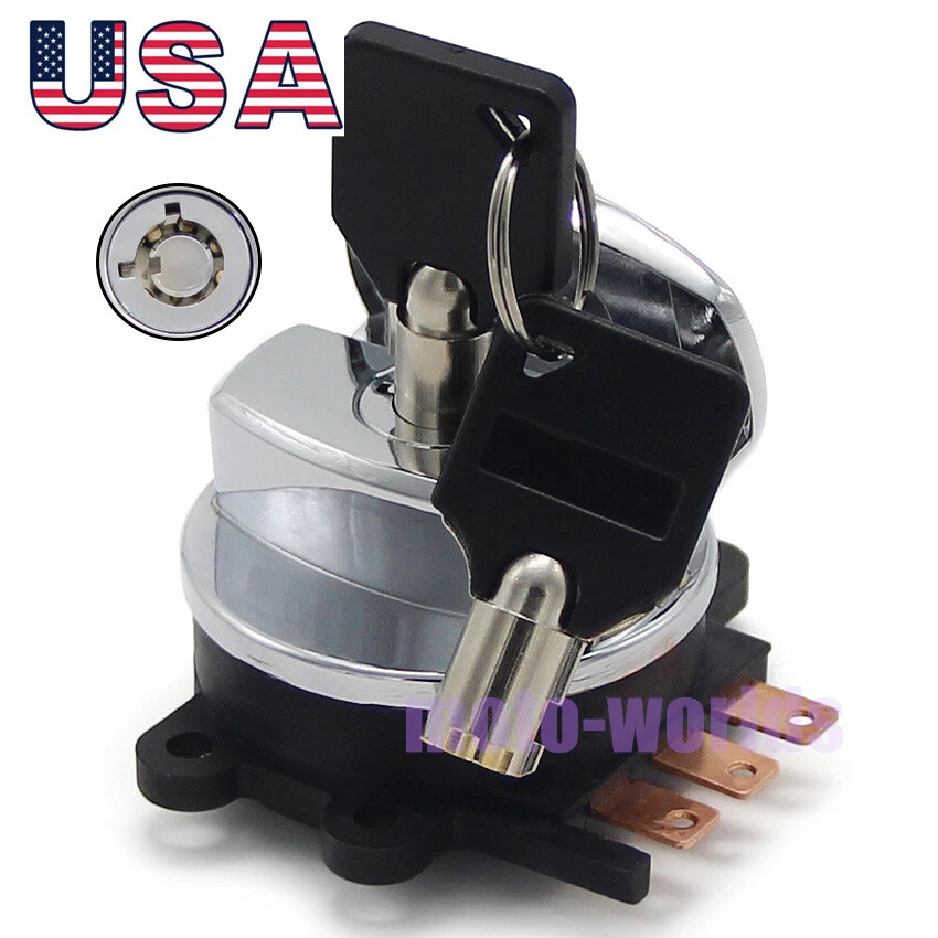For Harley-Davidson Chrome Side Hinge Ignition Key Switch FLHP ROAD KING POLICE Foto 2 de 4