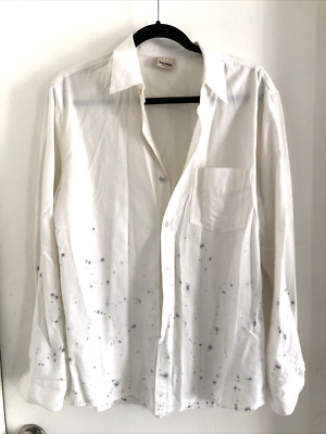 Baldwin Men s Button Down Shirt Long Sleeve With Splashed Paint Size M 