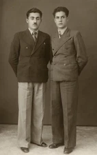 #35630 Greece 1930s. Two men. Photo PC size RPPC