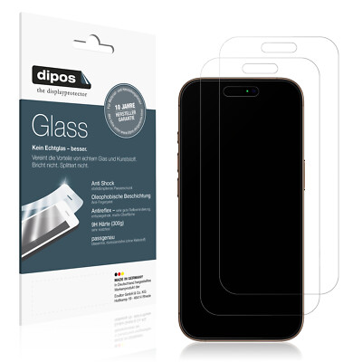 2x Schutzfolie für Apple iPhone 16 Pro Max matt - Anti-Shock 9H Folie dipos
