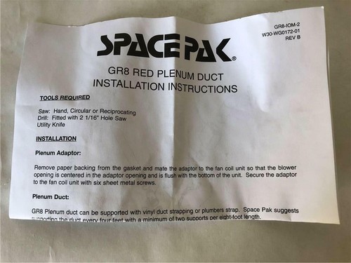 Spacepak AC-TKRR-2 GR8 Red Plenum Duct 2-Peice Take-Off Kit ACTKRR2 - Picture 3 of 4