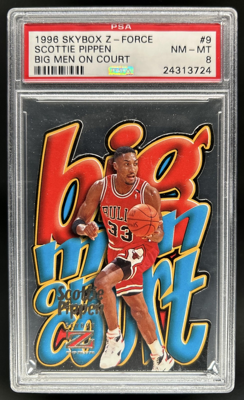 1996-97 Skybox Z-Force Scottie Pippen Big Man on Court #9 Bulls PSA 8