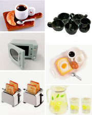 Muebles miniatura para casa de muñecas, comida, decoración, electrodomésticos muñeca y juego de Barbie