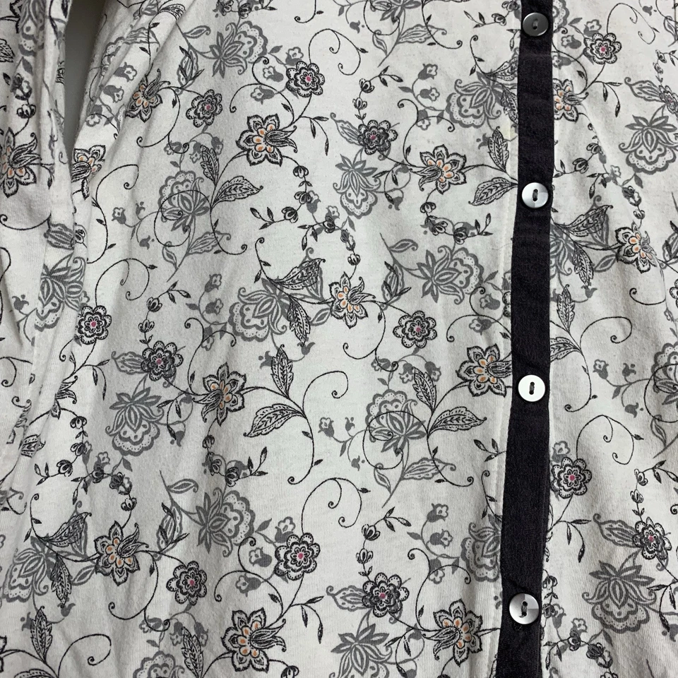 Pijama suave Ellen Tracy para mujer talla L blanco gris cachemira SOLO SUPERIOR salón ocio Foto 3 de 4