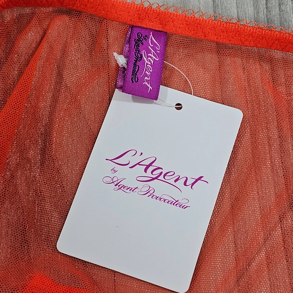 Panty corto transparente L'Agent by Agent Provocateur Ceria Tangerine, talla L Foto 4 de 4