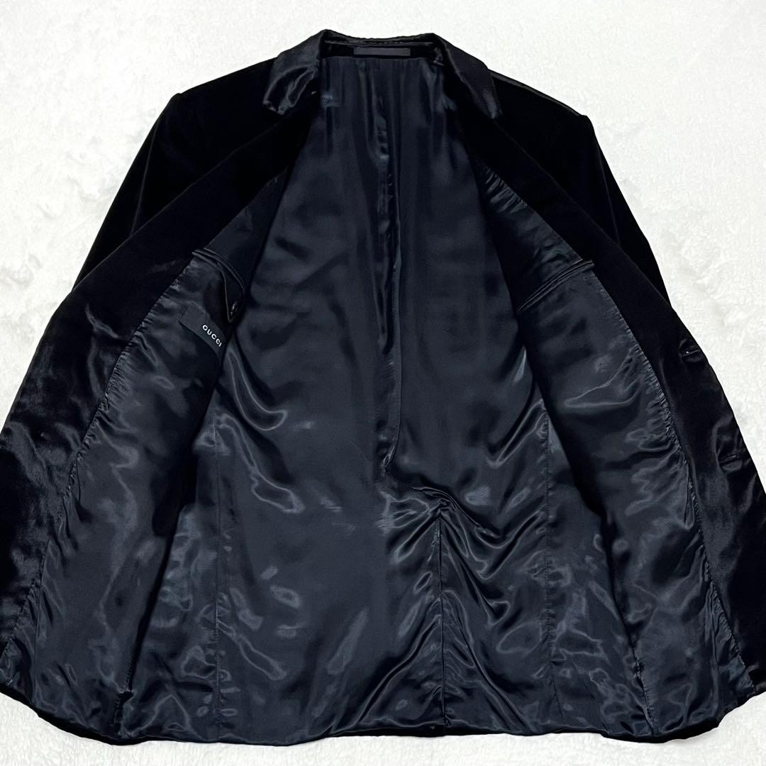 GUCCI Tom Ford Silk Cotton Covered Buttons Velvet Tuxedo Jacket Size 44R Black thumbnail 17