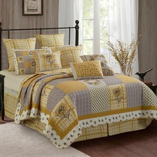Virah Bella 3 Piece King Lodge Quilt Bedding Set - Rustic Country Reversible ...