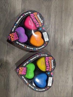 NEE DOH TEENIE  Squeeze Hearts Valentines Two Sets Of 3 All 6 Colors