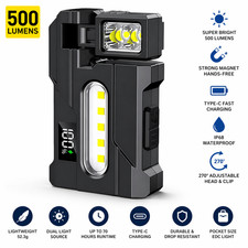 270  Rechargeable EDC Flashlight with Rotable Lamp Head, 500 Lumens Super Bright