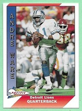 1991 Pacific Football Andre Ware #147 Detroit Lions👍