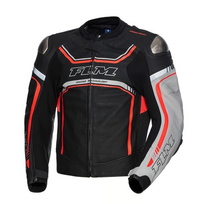 FLM Le Mans GP Lederjacke AAA Schutz POLO Motorrad Rindsleder schwarz
