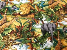Jungle Animal Fabric by Springs Ind. One Yard x 43. N25-2202