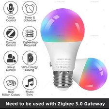Image of Zigbee 3.0 Smart LED Bulb 18W RGB Colour Changing | Alexa Google Home B22 E27