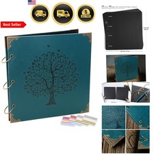 Photo Album Scrapbook Vintage Leather Cover 50 Pages Family Memory Book