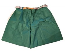 Vtg Astor One Green High Waisted Bermuda Shorts Sz 18 Made in Japan Belted 65/35