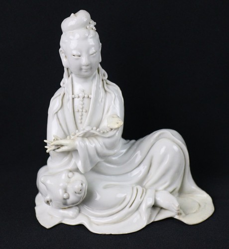 19th c. or earlier Chinese Dehua Blanc De China Guanyin statue HCV26 #24