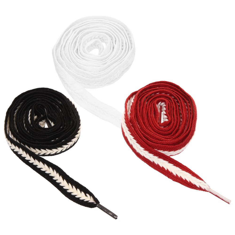 APL 3 paia di lacci intrecciati in twill per scarpe cinturini larghi sfusi piatti