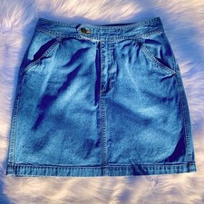 Vintage 90  s Liz Claiborne Liz Wear Denim Skirt Mini Midi - Streetwear - Size 8