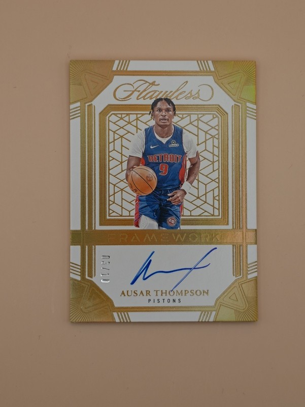 Panini Flawless 2024-25 Framework Ausar Thompson Pistons Auto /10 #FRM-AUS