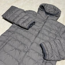 Columbia Puffer Jacket Youth L Gray Omni-Shield Hooded Quilted Full Zip Coat