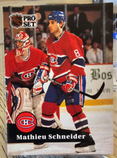 1991-92 Pro Set Mathieu Schneider #119 Montreal Canadiens