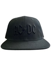 AC/DC Black On Black Voltage Logo Pop Art Brim Snapback Baseball Cap Size One