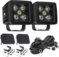LED Cubes, 2PCS 3 Inch 100W CREE LED Pods with Wiring Harness Kit and Black C...